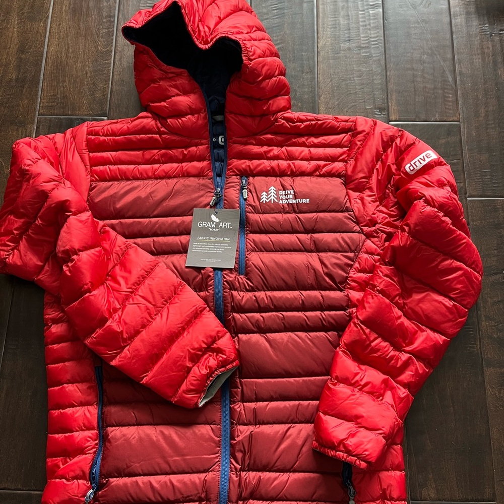 Vibrant Red Quilted Puffer Jacket with Hood